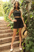 Black Linen Short Set